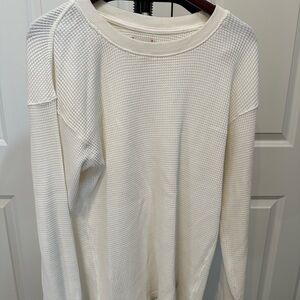 BDG White Crew Neck Sweater Textured Knit